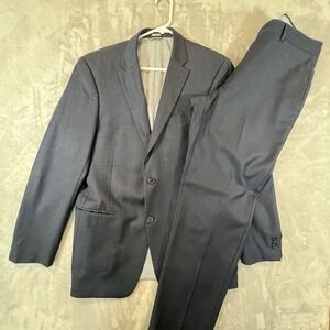 TOMMY HILFIGER‎ Mens size L40 Navy Blue 100% Wool 2 Piece Suit Dress Pants 34x32
